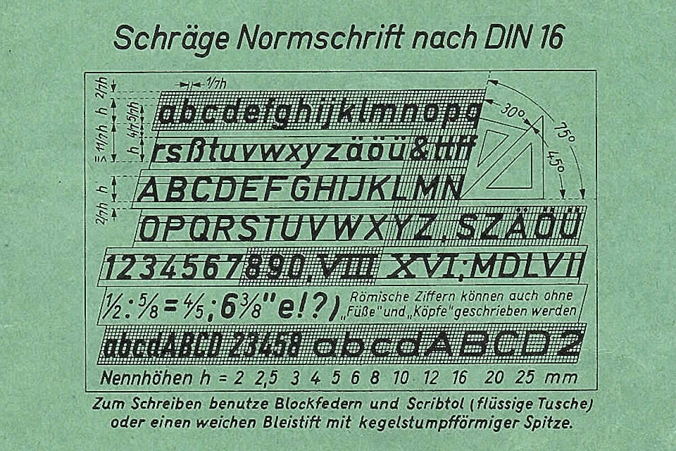 Berichtsheft, Normschrift